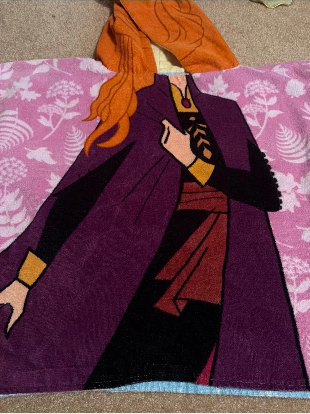 This Disney Frozen Reversible Elsa & Anna hooded poncho towel